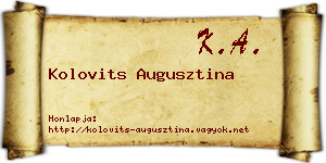 Kolovits Augusztina névjegykártya